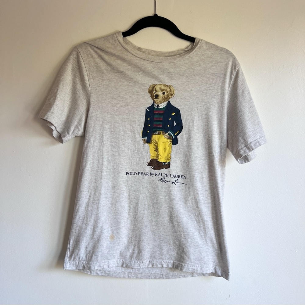 Polo by Ralph Lauren Light Gray Polo Bear Graphic Tee